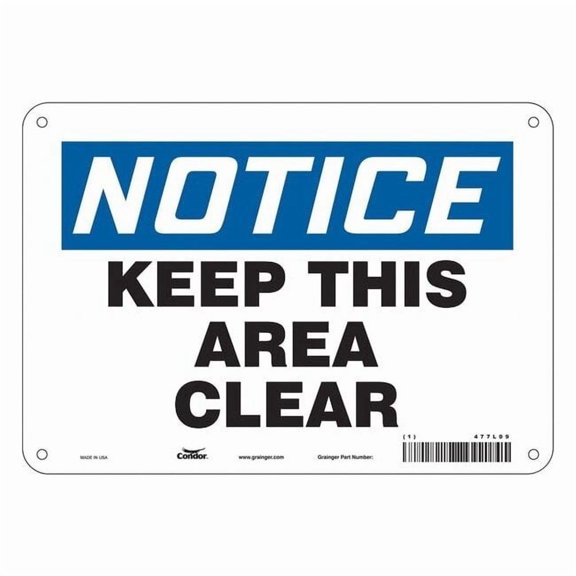 Condor Safety Sign,7 in x 10 in,Polyethylene 477L09