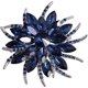 thumbnail image 1 of Broche de flores para mujeres, novias, broche de cristal azul creado, cristales, cristal, 1 of 5