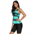 thumbnail image 3 of Maillots de Bain Tankini à Imprimé Color Block pour Femmes avec Capris de Bain Vert S, 3 of 9