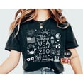 thumbnail image 4 of VibeNest Studio Unisex The Summer USA Turned 250 Doodle 4th of July Patriotic Garment Dyed Graphic T-Shirt, 4 of 8