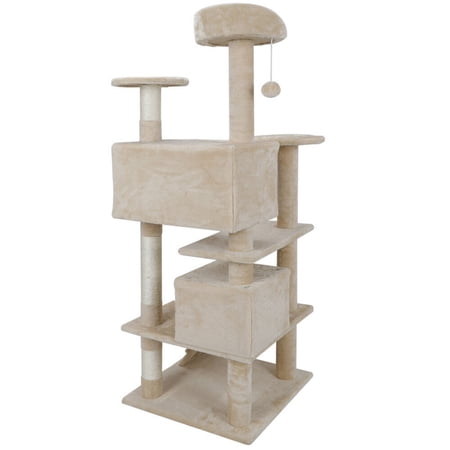 KingShop 53" Cat Tree Tower Activity Center Playing House Condo Grey/Beige/Blue/Brown