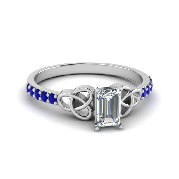 Fascinating Diamonds Celtic Engagement Ring 0 65 Carat Emerald