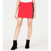 Kendall + Kylie Women's Zippered Side Frayed Hem Skirt Red Size 25