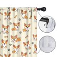 thumbnail image 4 of Corgi and Bone Beige Pattern Insulated Teens Curtains Set Of 2, Bedroom Essentials, Toddler Room Decor 52"x63", 4 of 5
