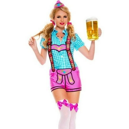 Sky Hosiery Lady Lederhosen Costume 70543 Blue/Pink