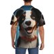 thumbnail image 3 of Balery Playful Smile Cute Dog Camisa Casual de Manga Corta con Botones para Hombre, Texturizada, Estilo Cubano, para Playa, Verano-Medium, 3 of 5