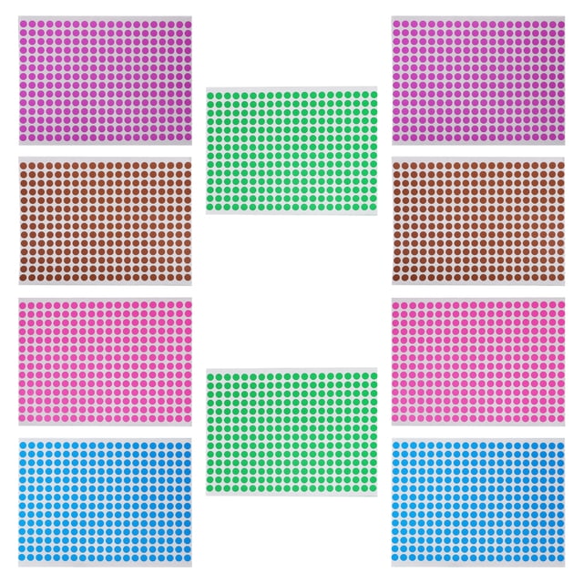 10 hojas de pegatinas de puntos adhesivas en blanco, etiquetas de puntos redondas, pegatinas circulares adhesivas