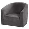 thumbnail image 4 of Housse de Sofa Extensible pour Fauteuil - Housse de Sofa Ajustée en Spandex Doux, Meuble Lavable avec Bas Extensible, Gris, 67-73 cm, 4 of 8