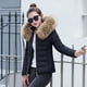 thumbnail image 1 of Chaqueta de algodón para mujer, chaqueta de algodón de talla grande para mujer, estilo corto de moda, cuello de piel grande, chaqueta de algodón de corte ajustado, 1 of 6