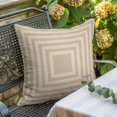 thumbnail image 3 of Throw Pillow Covers, Beige White Geometric Decorative Throw Pillow Covers 18x18 Inch, Square Minimalist Modern Vintage Square Linen Pillow Cases for Couch/Living Room/Sofa, 3 of 9