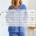 thumbnail image 4 of Lcziwo Womens Fleece Jacket Button Down Long Sleeve Loungewear Bow Texture Fuzzy Cozy Pajama Tops with Pockets 2026 Blue,XXL, 4 of 9