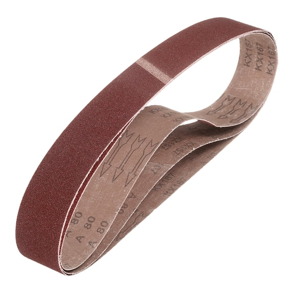 1-1/2 x 12 Inch Sanding Belts, 3 Pcs 80 Grit Aluminum Oxide Abrasive Belt Sander File Belt for Woodworking, Metal Polishing, Knife Sharpener