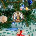 thumbnail image 5 of Funny Christmas Ornament,Jesus Christ With Heart In Hands,Xmas Round Ceramic Pendant, 5 of 6