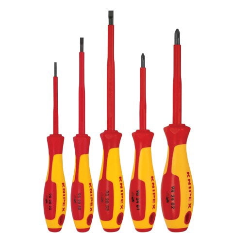 KNIPEX Tools 9K 98 98 32 US 5 Pc Screwdriver Set, 1000V Insulated