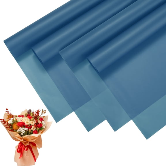 20pcs Flower Wrapping Paper Bouquet 23 Inch, Dark Blue