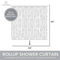 Jakooz Extra Long Rollup Shower Curtain with Weighted Liner, Waterproof