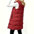 thumbnail image 6 of Womens Puff Vest Outwear with Hood Warm Loose Fit Casual Full Zip Winter Sleeveless Quilted Jacket Wine M, 6 of 7