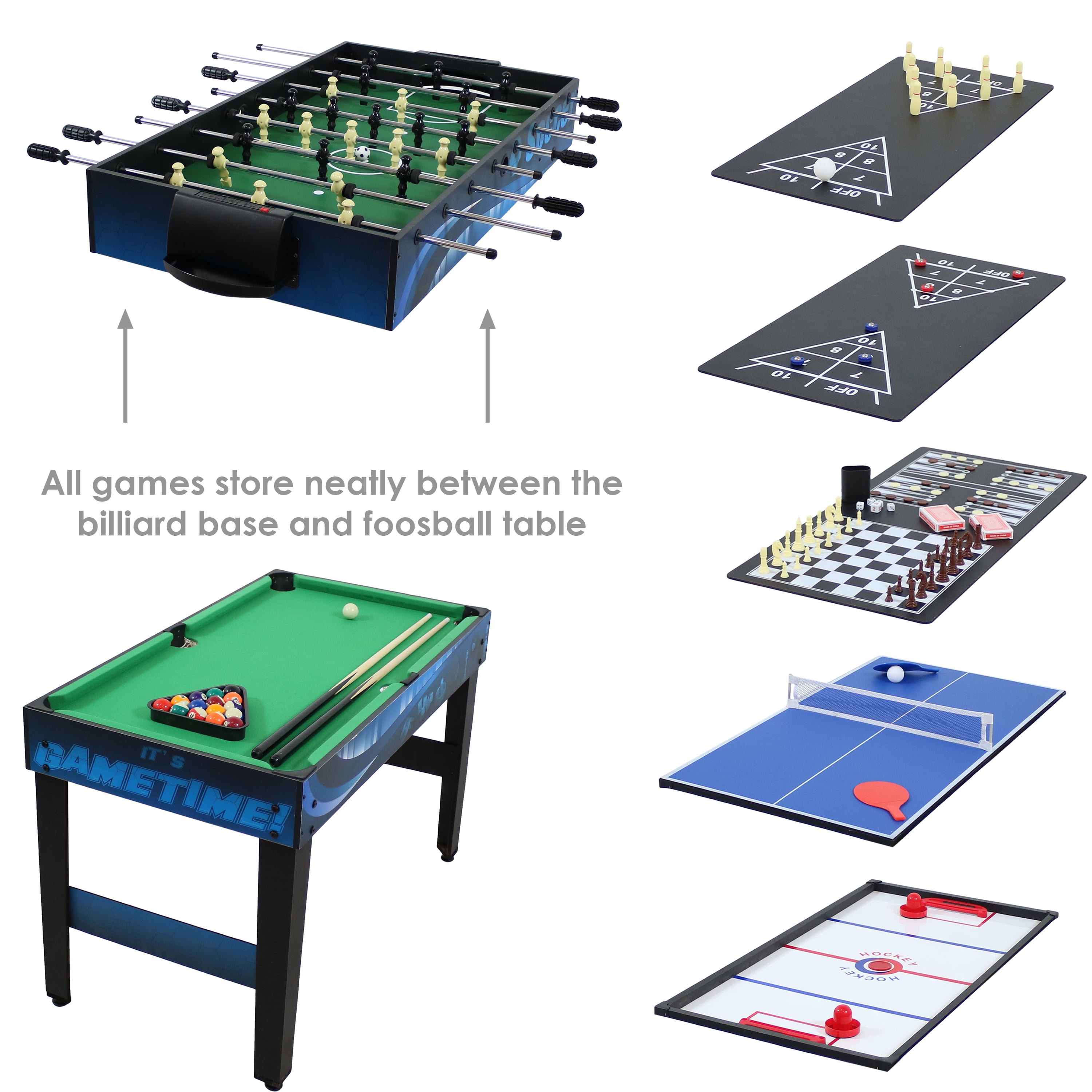 Sunnydaze 2-Player 5-in-1 Multi-Game Table - 45