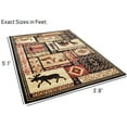 thumbnail image 4 of HR-Cabin Collection 906-Nature and Animals Area Rug 3.8 by 5.1Contemporary Geometric Design Fish/Moose/Bear/Lodge-Southwestern Design-Ivory/Red/Green and Multi, 4 of 8