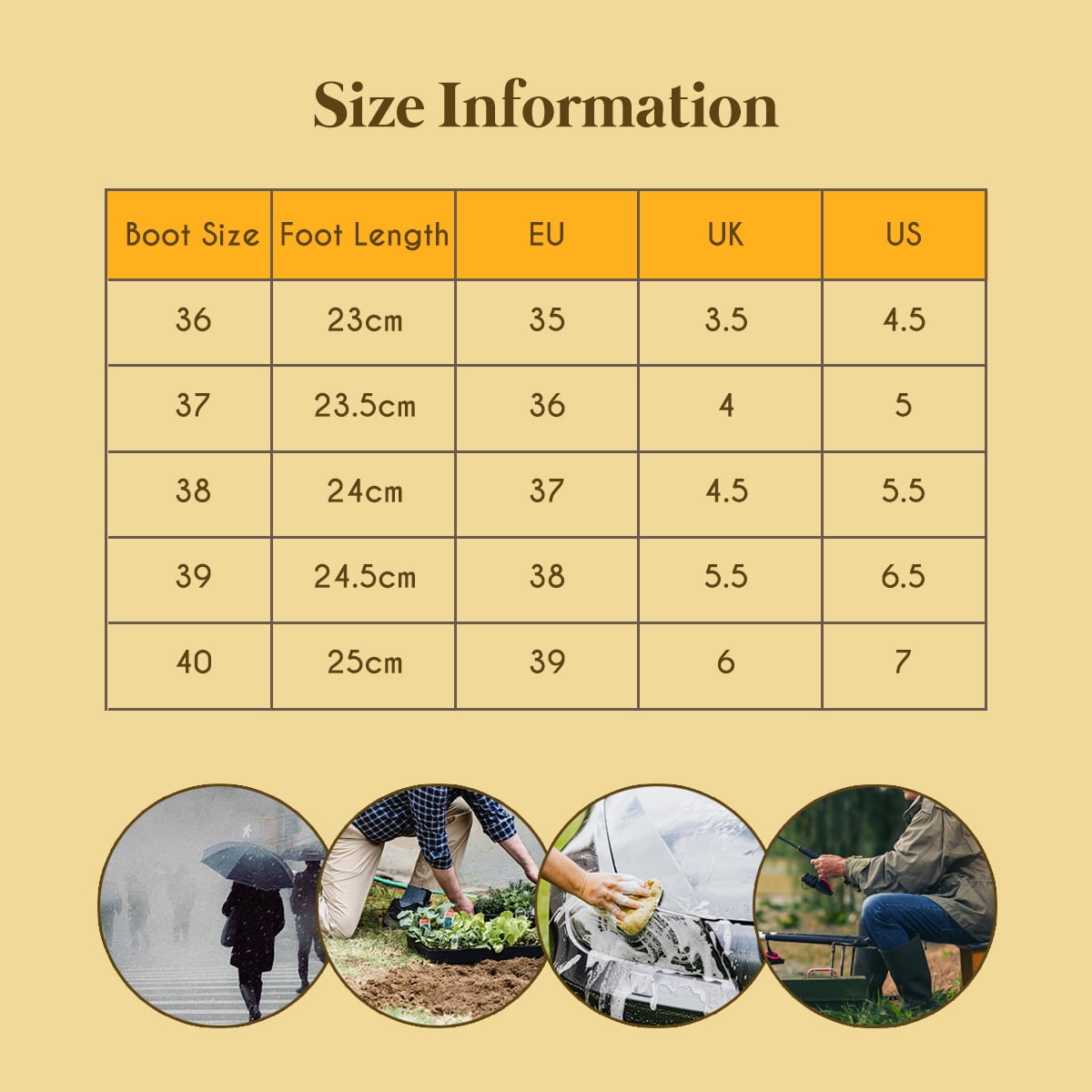 AUXDIQ Rain Shoes Women Mid-calf Boots Waterproof Rain Boots Outdoor Garden Shoes