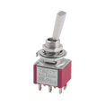 thumbnail image 6 of LOOKSEVEN 3 pieces (AC 3A/250V 5A/125V) Red Flat Bat DPDT ON/ON 2-Position Guitar Mini Toggle Switch 6 Pin for Guitar Split Coil Wiring, 6 of 9