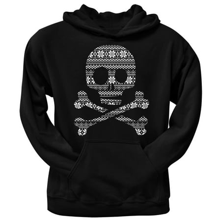 Skull Crossbones Silhouette Ugly Christmas Sweater Black Adult Pullover Hoodie Skull Crossbones Silhouette Ugly Christmas Sweater Black Adult Pullover Hoodie