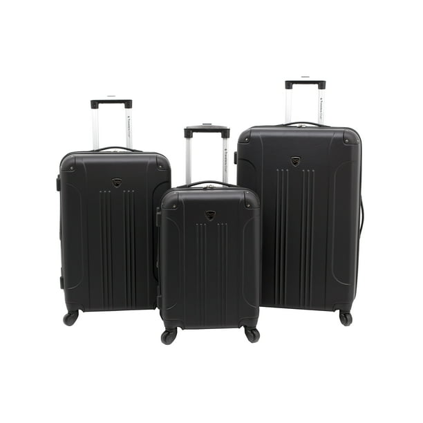 travelers club basette 3 pc hardside luggage set