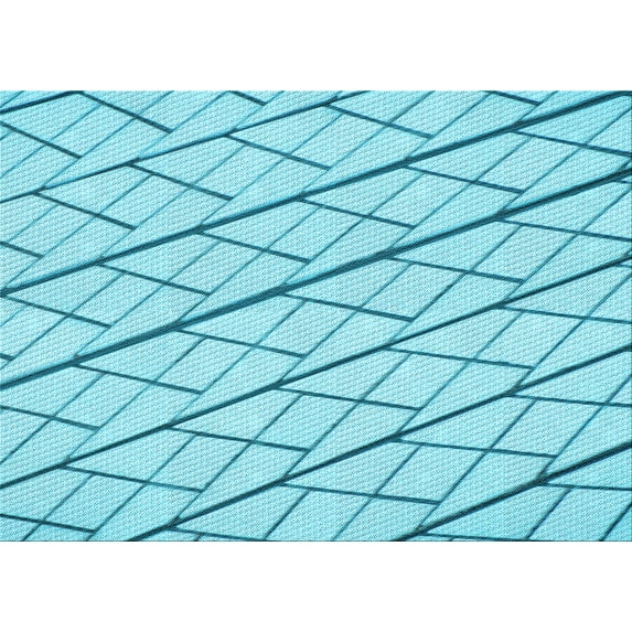 Ahgly Company Indoor Rectangle Patterned Tron Blue Area Rugs, 5' x 7'