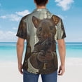 thumbnail image 6 of Daiia Steampunk Space Mice Warriors Hawaiian Shirt for Men Gentle Cotton Regular Short Sleeve Casual-X-Large, 6 of 9