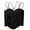 Black, variant on dazeni Bulit in Bra Tank Tops for Women Double Lined Padded Cami Scoop Neck Spaghetti Straps Basic Undershirts Black Free Size