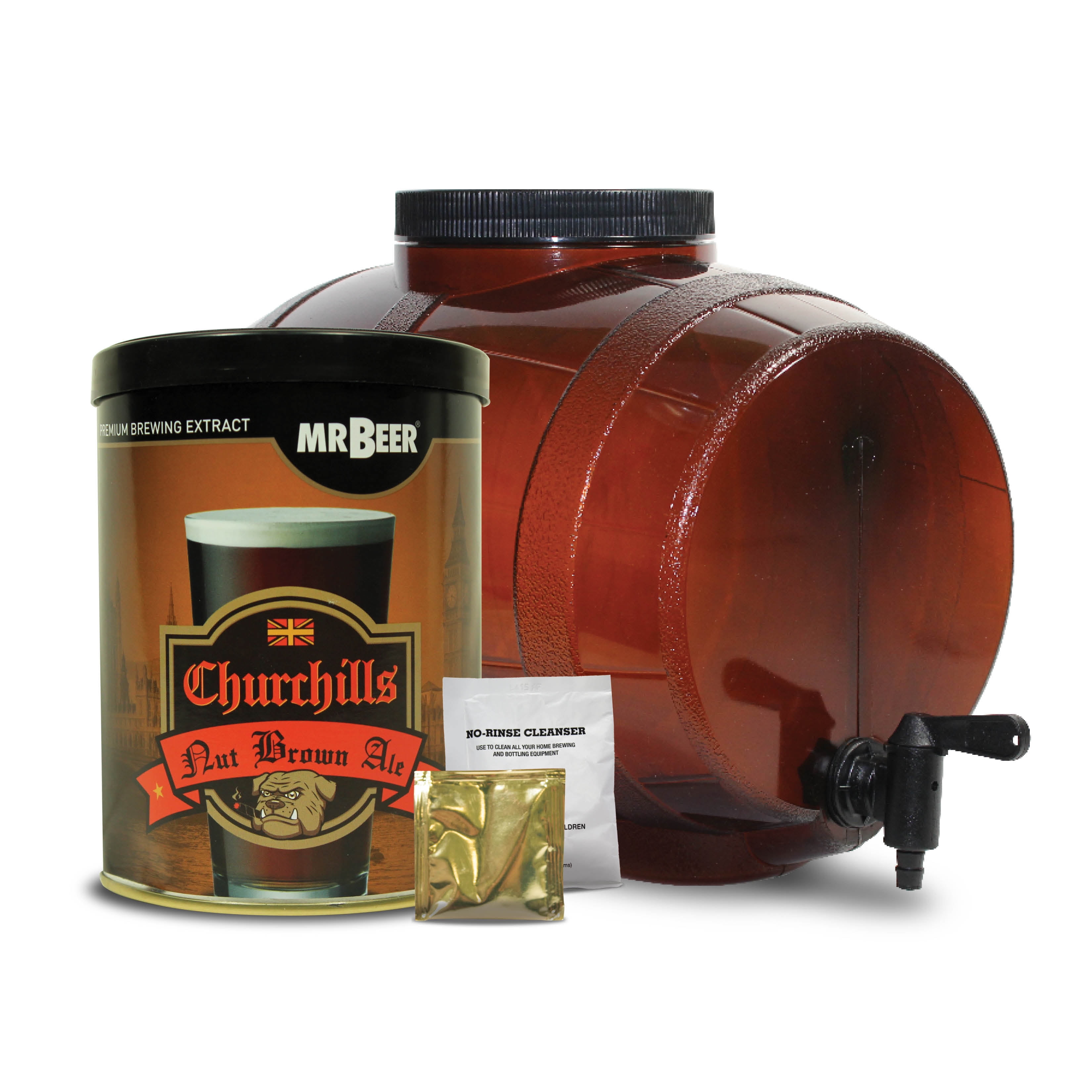 Mr. Beer Churchills Nut Brown Ale Craft Beer Making Kit with Convenient