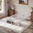 thumbnail image 2 of Einfach Queen Bed Frame, 12'' Metal Platform Bed with Ample Under-Bed Storage Space, Heavy Duty, No Box Spring Needed, White, 2 of 11