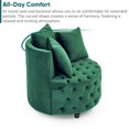thumbnail image 3 of EHANCIS Swivel Barrel Chair Round Velvet Accent Lounge, 3 Pillows Included, Comfy Circle Club Armchair, Modern Sofa Chair for Living Room Bedroom, Green, 3 of 7