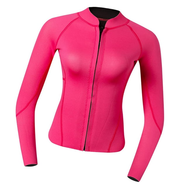 S SERENABLE Haut de Combinaison Isothermique 2 mm pour Femmes pour Plongée en Apnée, Plongée, Surf, Natation Rose Rouge TG