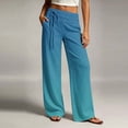 thumbnail image 2 of Danhjin Women's Gradient Pants Wide Leg High Elastic Waist with Drawstring Print Fashion Flowy Palazzo Loose Vacation Trousers, 2 of 7