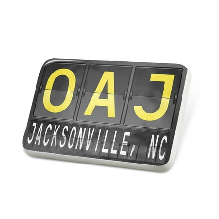 Porcelein Pin OAJ Airport Code for Jacksonville, NC Lapel Badge – NEONBLOND