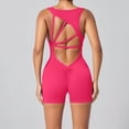 thumbnail image 6 of DHFJKG Workout Romper For Women Backless Sleeveless V Neck Sexy Yoga One Piece Short Jumpsuit Summer Gym Athletic Outfit Versatile Onesie, 6 of 7