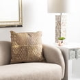 thumbnail image 2 of SAFAVIEH Metallic Fin Cowhide Geometric Pillow, 12" x 20", Beige/Gold, 2 of 5