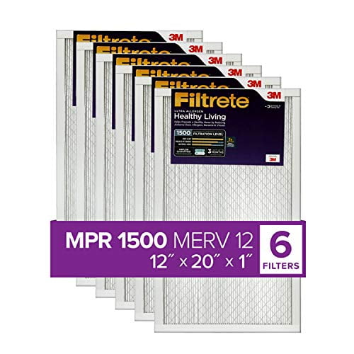 Filtrete 12x20x1, AC Furnace Air Filter, MPR 1500, Healthy Living Ultra
