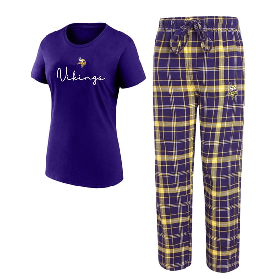 Women's Concepts Sport Minnesota Vikings Plus Size Script Top & Pants Sleep Set