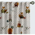 thumbnail image 2 of Vargottam Cotton Rod Pocket/Back Tab Curtains - 96" Floor-Length Drapes for Long Doors or Large Windows - Light Filtering, 3-in-1 Header - Set of 2, 52"x96" - Kids Print (White), 2 of 8