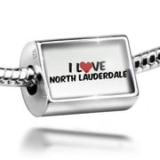 Neonblond Charm I Love North Lauderdale 925 Sterling Silver Bead