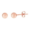 thumbnail image 2 of JewelStop 14K Rose Gold 5mm Faceted Stud Earrings with Diamond Cut Textured Finish and Push Back Clasp, 2 of 7
