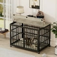 thumbnail image 5 of Furniture Style Dog Crate Wrought Iron Frame Door With Side Openings, Grey, 43.3''W X 29.9''D X 33.5''H., 5 of 21