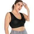 thumbnail image 5 of Women's Plus Size Supportive Wirefree Sports Bra Medium Support High Stretch Comfy Wirefree Bra, 5 of 8