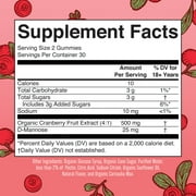 MaryRuth's Cranberry D-Mannose Gummies USDA Organic 500mg Cranberry Extract Urinary Health Vegan Adults Ages 18+, 60 Count