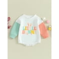 thumbnail image 3 of Jxzom Newborn Infant Baby Boy Girl My First Easter Outfit 6 12 18 Months Bunny Letter Romper Long Sleeve Crewneck Sweatshirt Bodysuit, 3 of 8