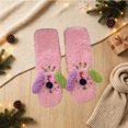 thumbnail image 5 of FAIOROI Womens Fuzzy Socks Cute 3D Dog Cartoon Winter Warm Soft Plush Slipper Socks Christmas Gift Pink Free Size, 5 of 6