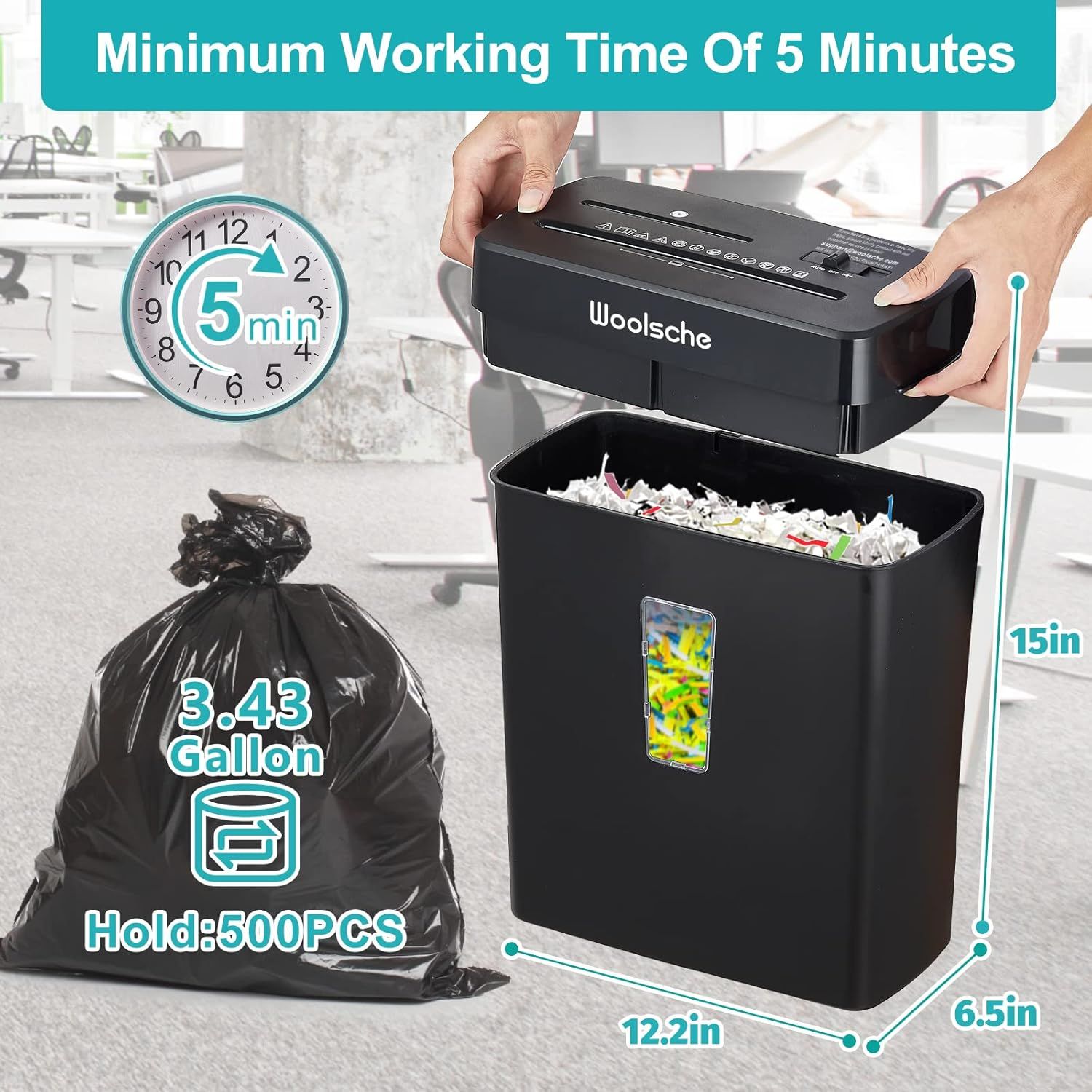AsterOutdoor 10-Sheet Crosscut Paper Shredder with Jam Proof photo 4