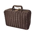 thumbnail image 4 of Cesta de picnic de mimbre, caja de almacenamiento, cesta de picnic de mimbre, cesta de almacenamiento de ratán para camping, boda, día de San Valentín marrón, 4 of 8